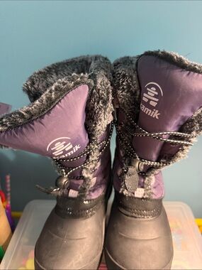 Kamik Kids Purple and Black Insulated Snow Boots